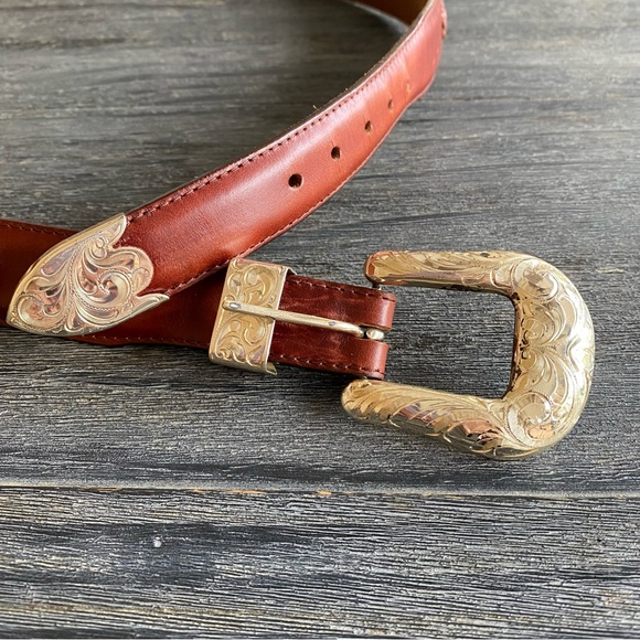 Elkcreek Accessories - Elkcreek sterling .925 Handmade in Old Mexico/ size 40 Onyx by Brighton belt